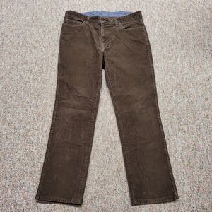LL Bean Pants Mens 36x30 Brown Corduroy Standard Fit Trousers Outdoor Hiking
